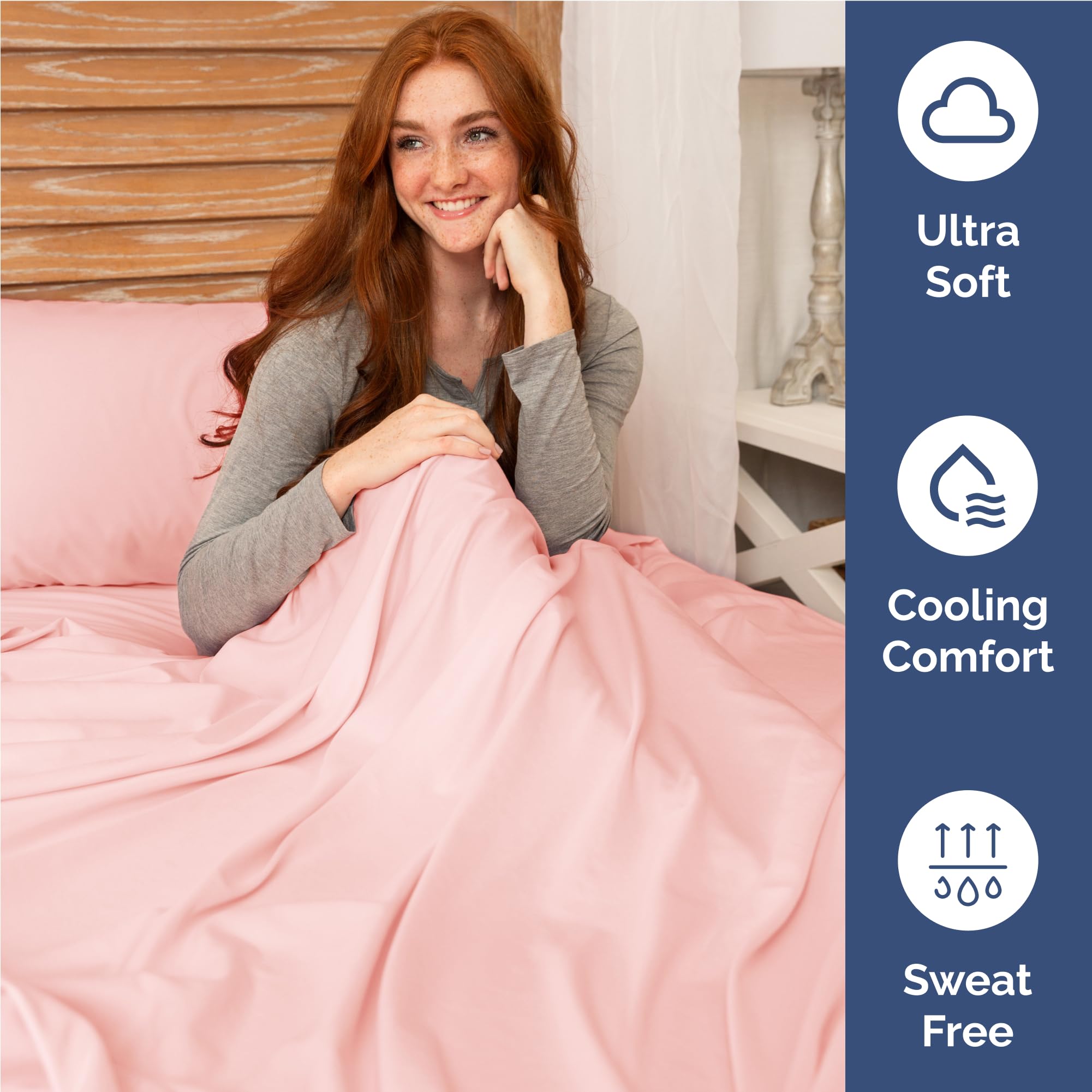 CGK Unlimited full-size sheet set fitted sheet demonstrates 75x54 inch fit with deep pockets.