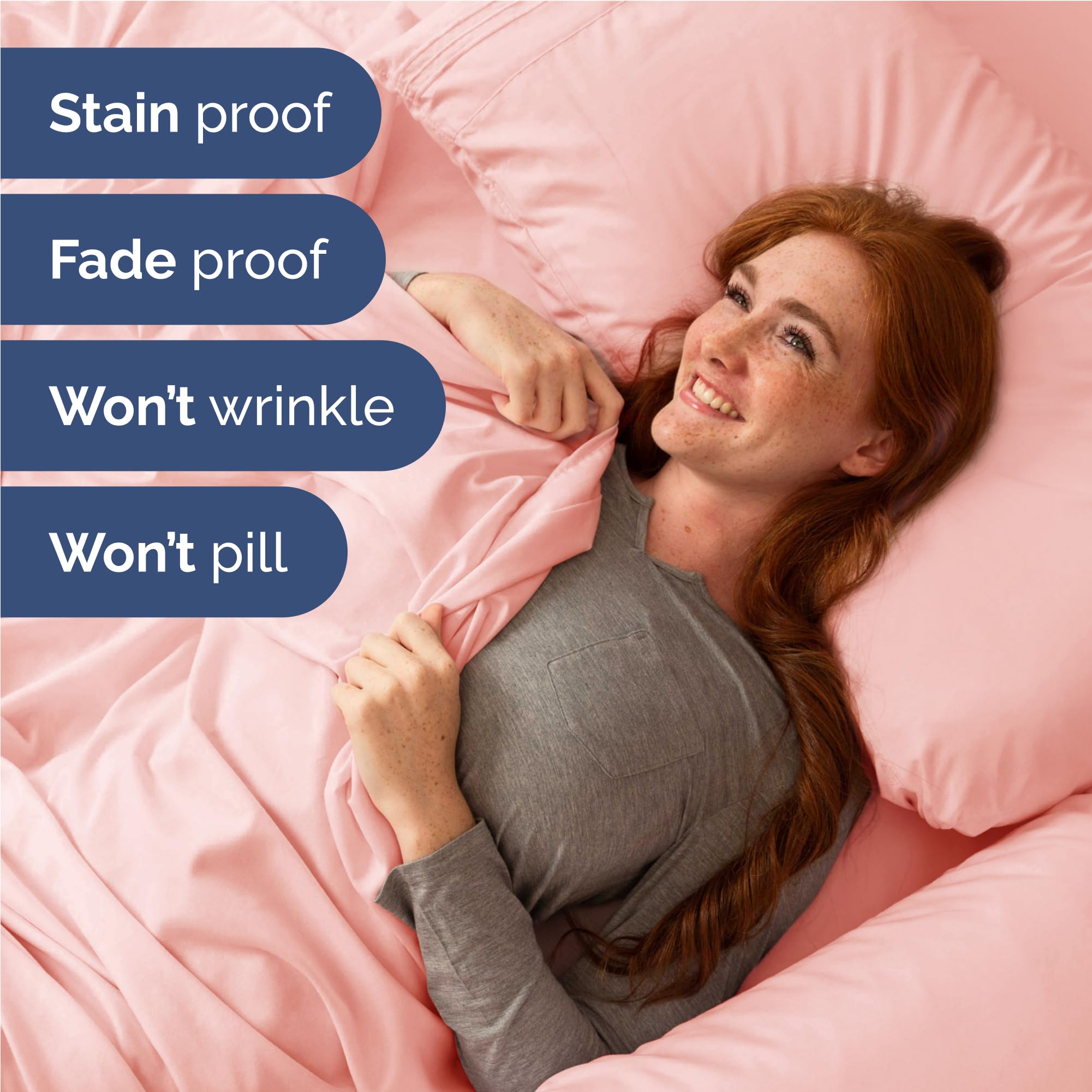CGK Unlimited full-size sheet set pillow cases 20x30 inches with soft finish.