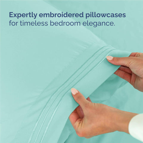 CGK Unlimited spa blue care image promotes easy laundering and long-lasting softness.
