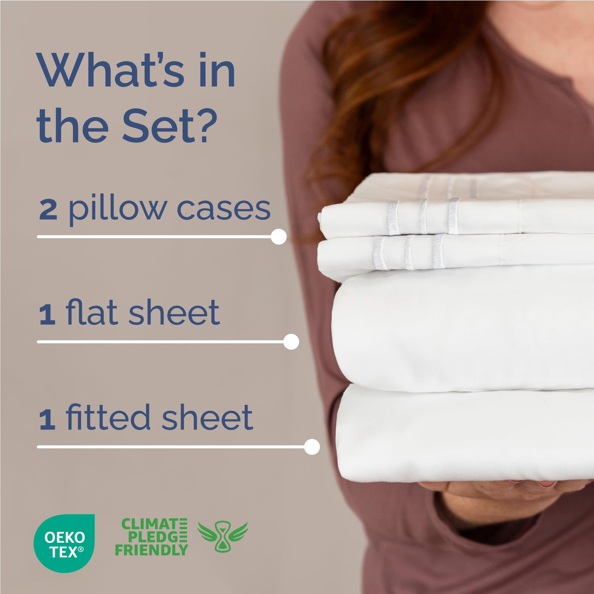 CGK Unlimited white sheet texture close-up highlights brushed microfiber softness for cooler nights.