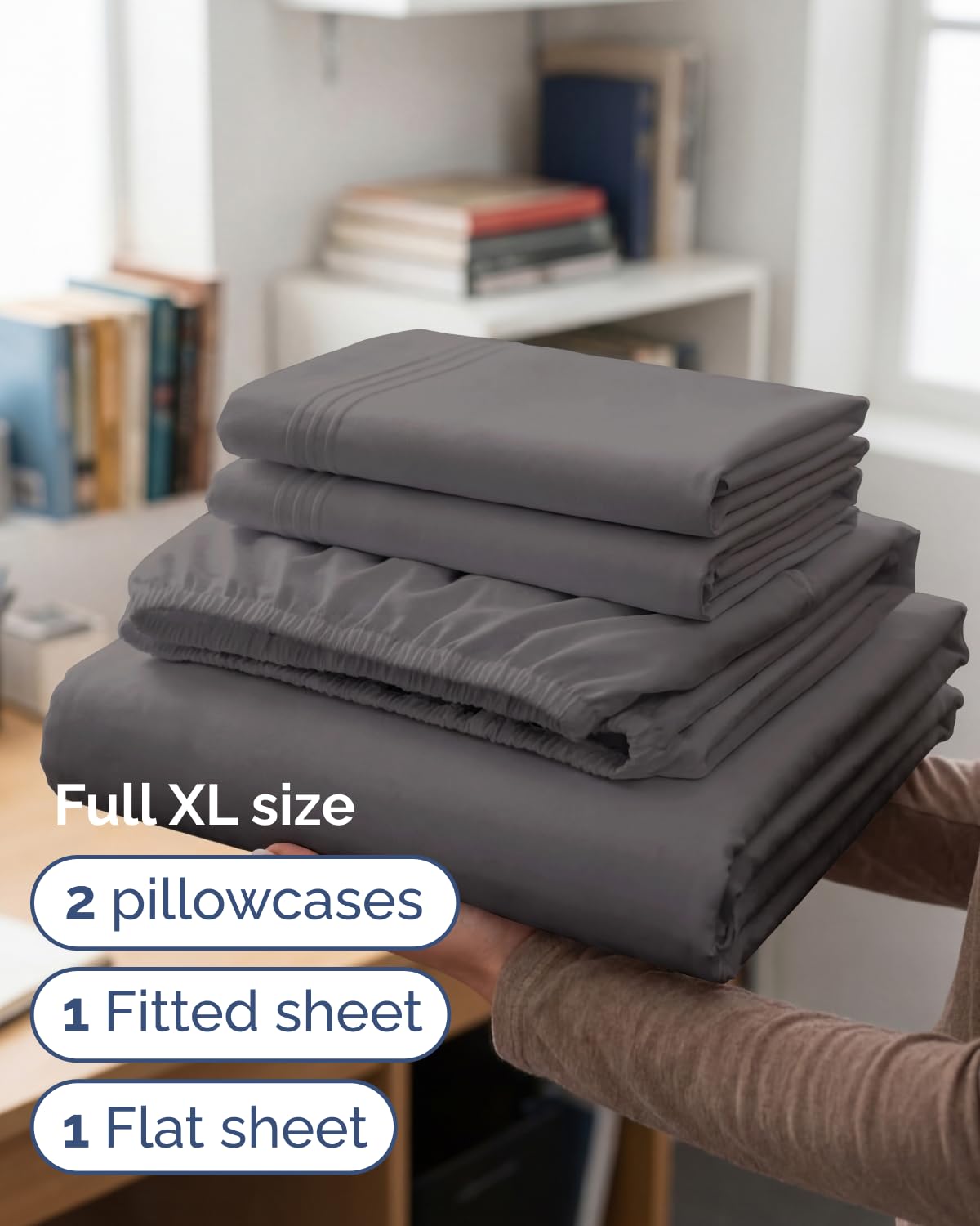 CGK Unlimited full XL fitted sheet 54 x 80 inches with deep pockets stays in place