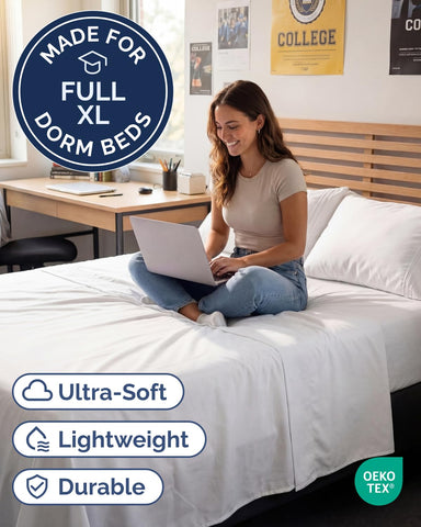CGK Unlimited Full XL fitted sheet 54x80 with deep pockets stays in place.