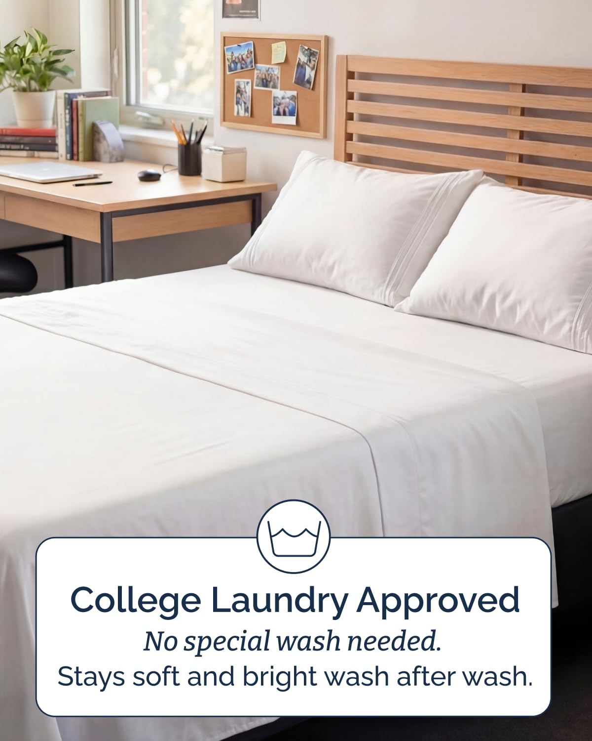 CGK Unlimited Full XL sheets are machine washable for easy care.