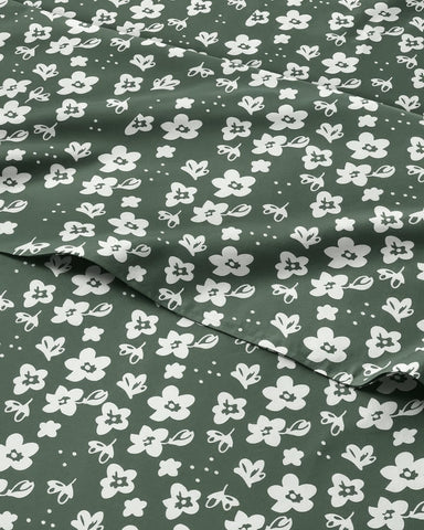 CGK Unlimited green floral pattern adds a fresh, nature-inspired look to your bed