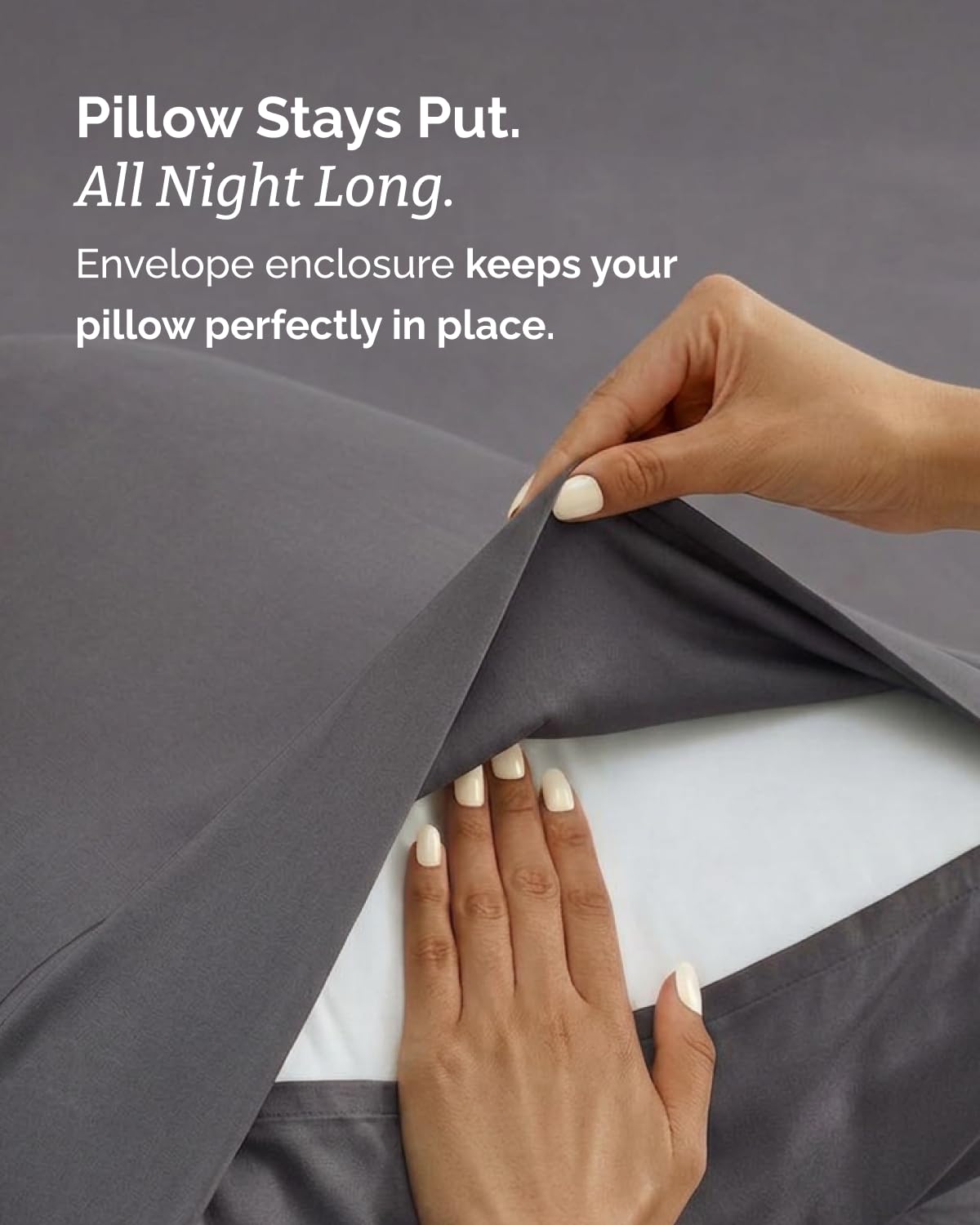 Hotel-luxury look with CGK Unlimited cooling sheets in dark grey
