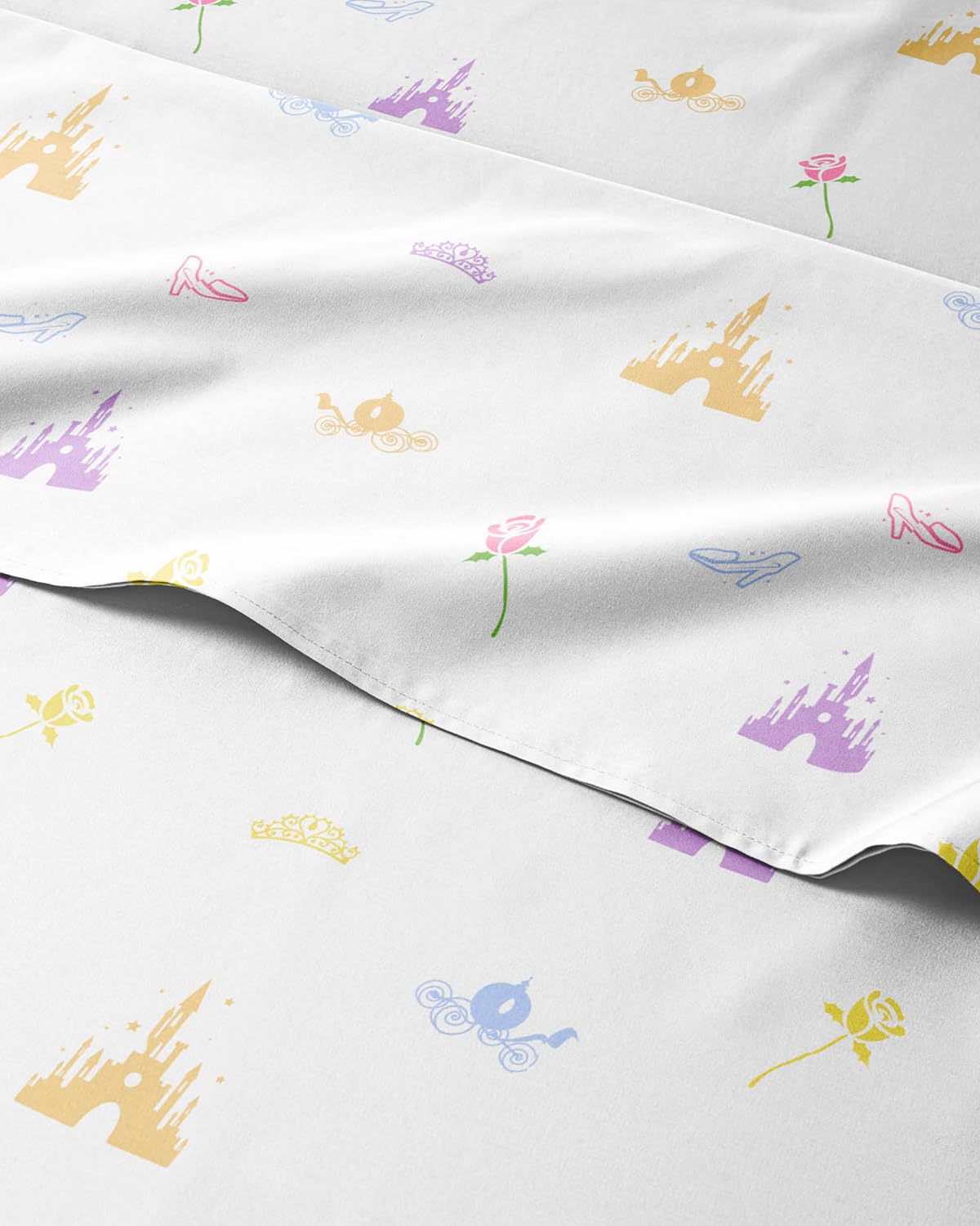 CGK Unlimited kids full-size sheet set with princess castle design for magical bedtimes.