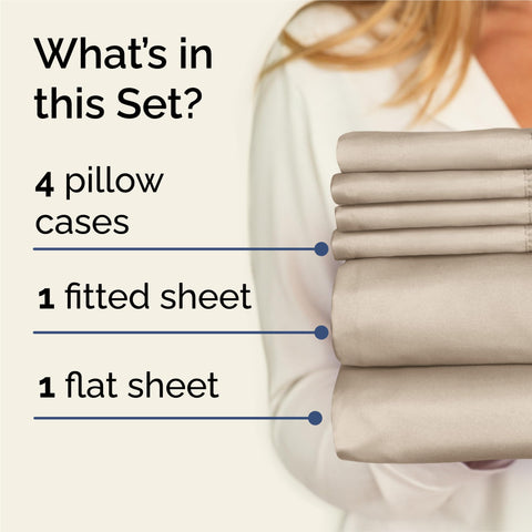 CGK Unlimited King fitted sheet in cream provides a secure deep-pocket fit.