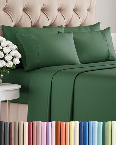 CGK Unlimited King 6 Piece Sheet Set close-up of brushed microfiber for breathable sleep