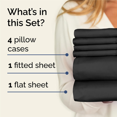 CGK Unlimited King 6-piece sheet set fitted sheet close-up highlights deep pockets