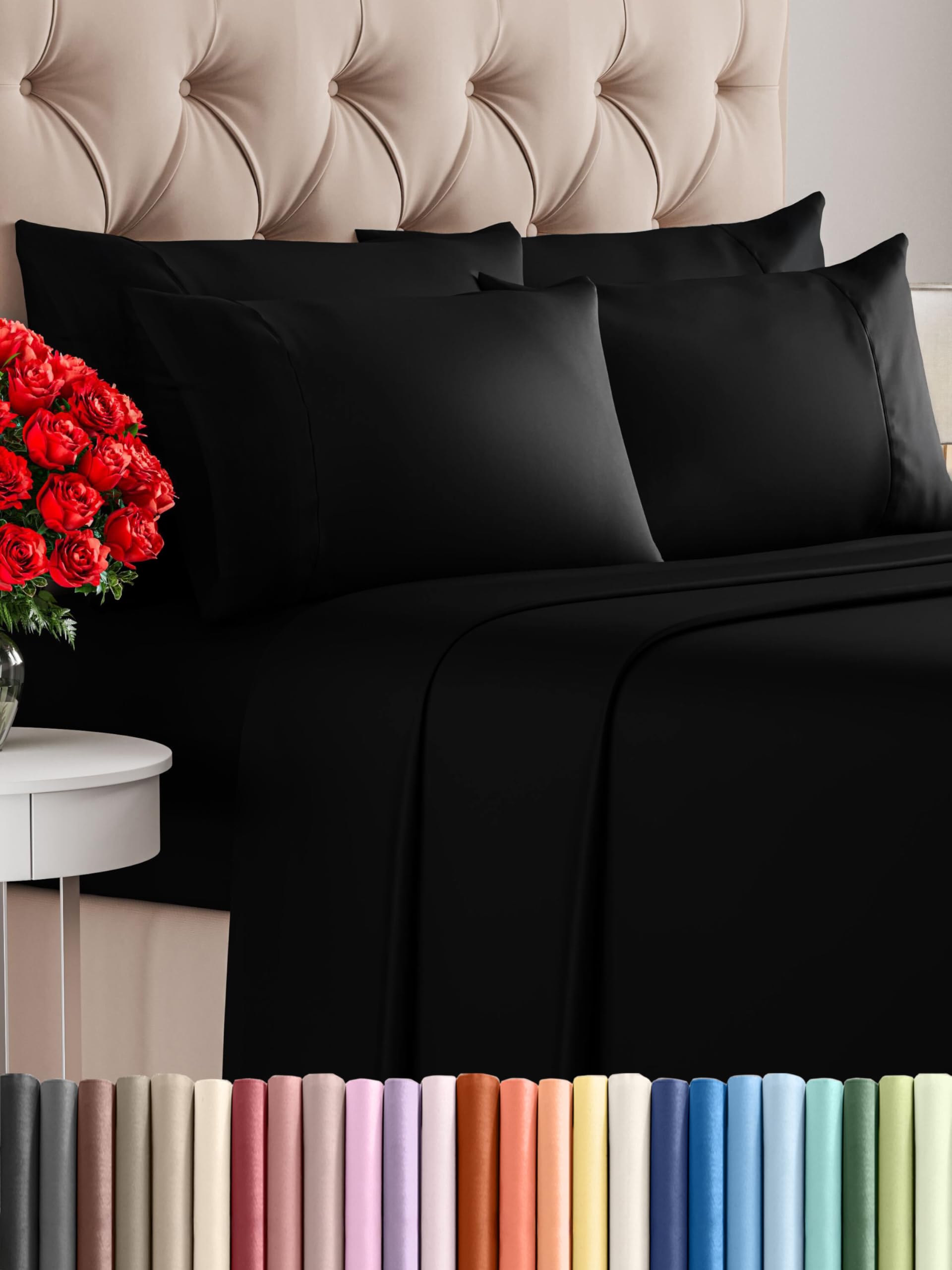 CGK Unlimited King 6-piece sheet set flat sheet close-up shows cooling, soft touch