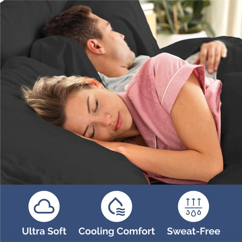 CGK Unlimited King 6-piece sheet set pillowcases 2 close-up shows smooth surface