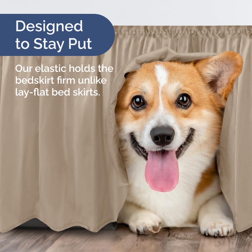 CGK Unlimited king-size bed skirt with 18-inch drop for full coverage