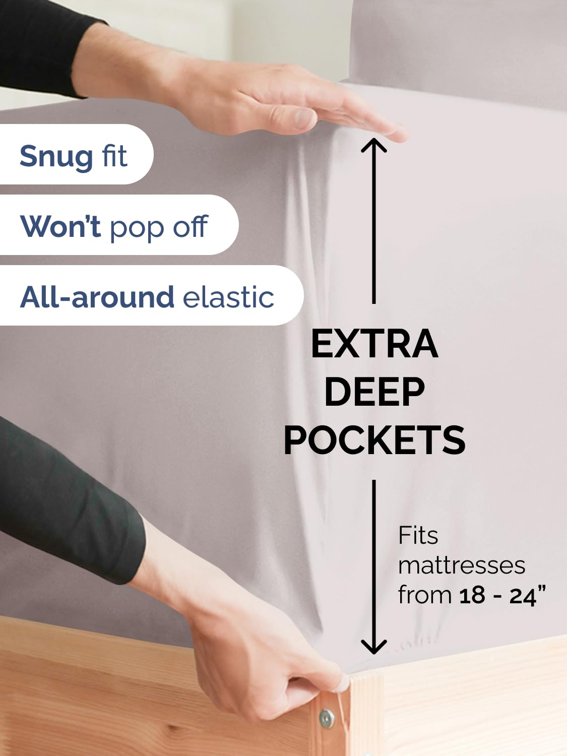 CGK Unlimited king fitted sheet in soft-touch fabric for luxurious sleep.