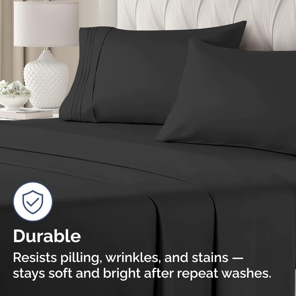 Breathable microfiber keeps temperature steady for comfortable sleep throughout the night.