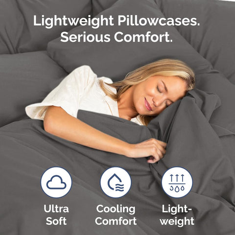 CGK Unlimited charcoal king pillow cases provide breathable all-night comfort
