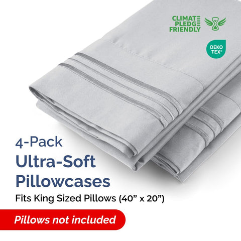 CGK Unlimited double-brushed microfiber provides ultra-soft comfort on king pillows.