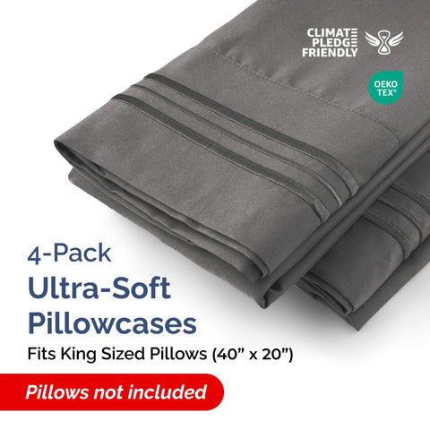 CGK Unlimited king pillow case close-up shows durable hotel-quality stitching