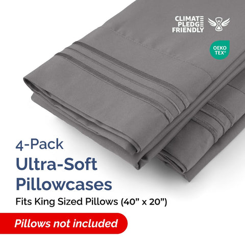 CGK Unlimited king pillow cases feature durable seams for lasting use.