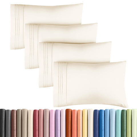 CGK Unlimited king pillow cases set 4 - front view, premium hotel-quality look for luxury sleep