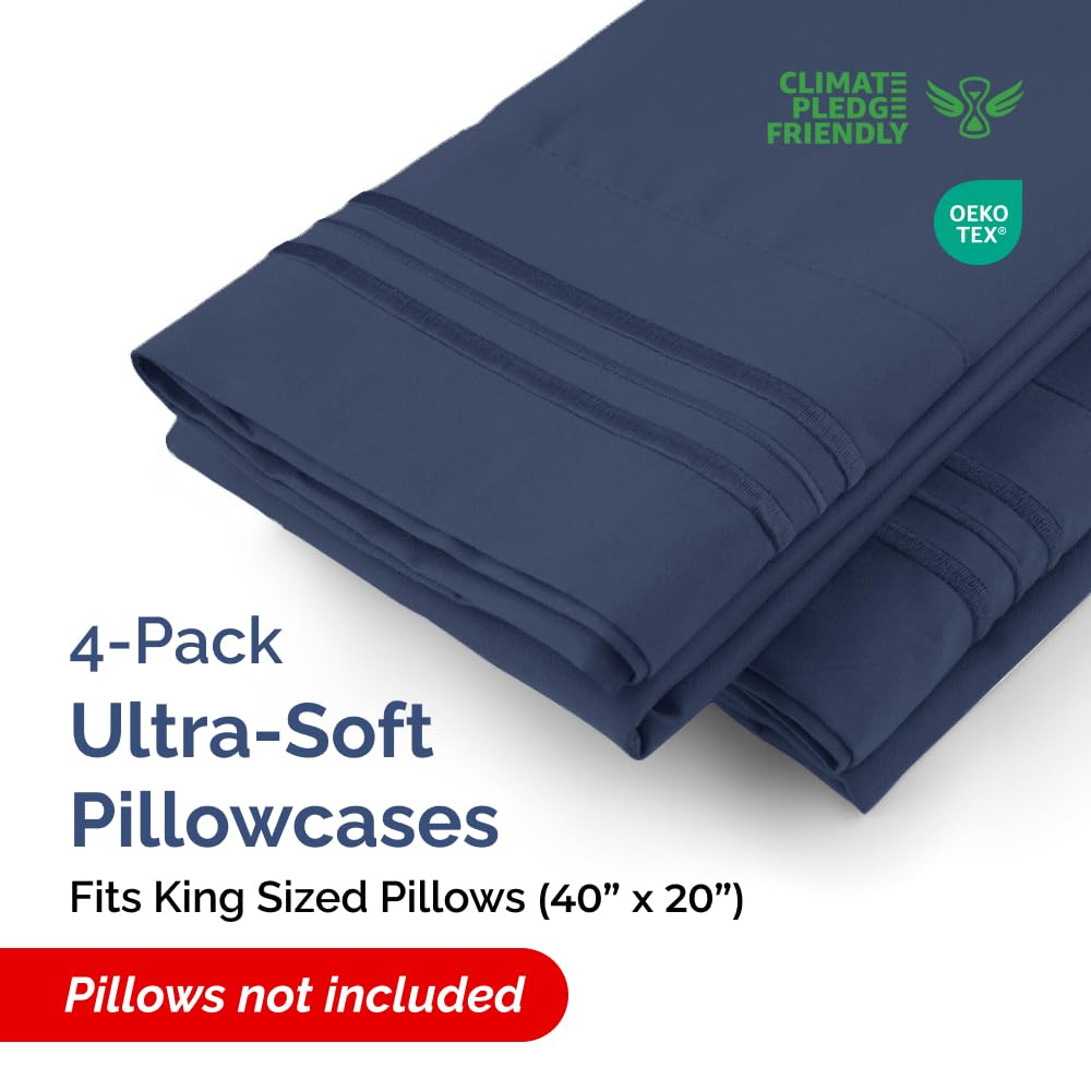 CGK Unlimited king pillow cases in navy, ultra-soft touch