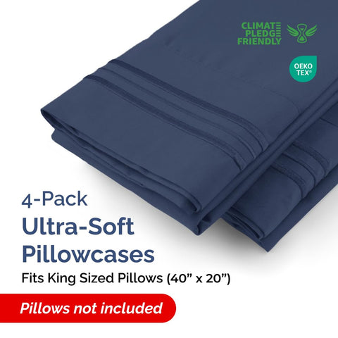 CGK Unlimited king pillow cases in navy, ultra-soft touch
