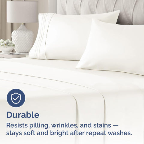Wrinkle-free finish that helps pillows maintain a smooth, tidy look.