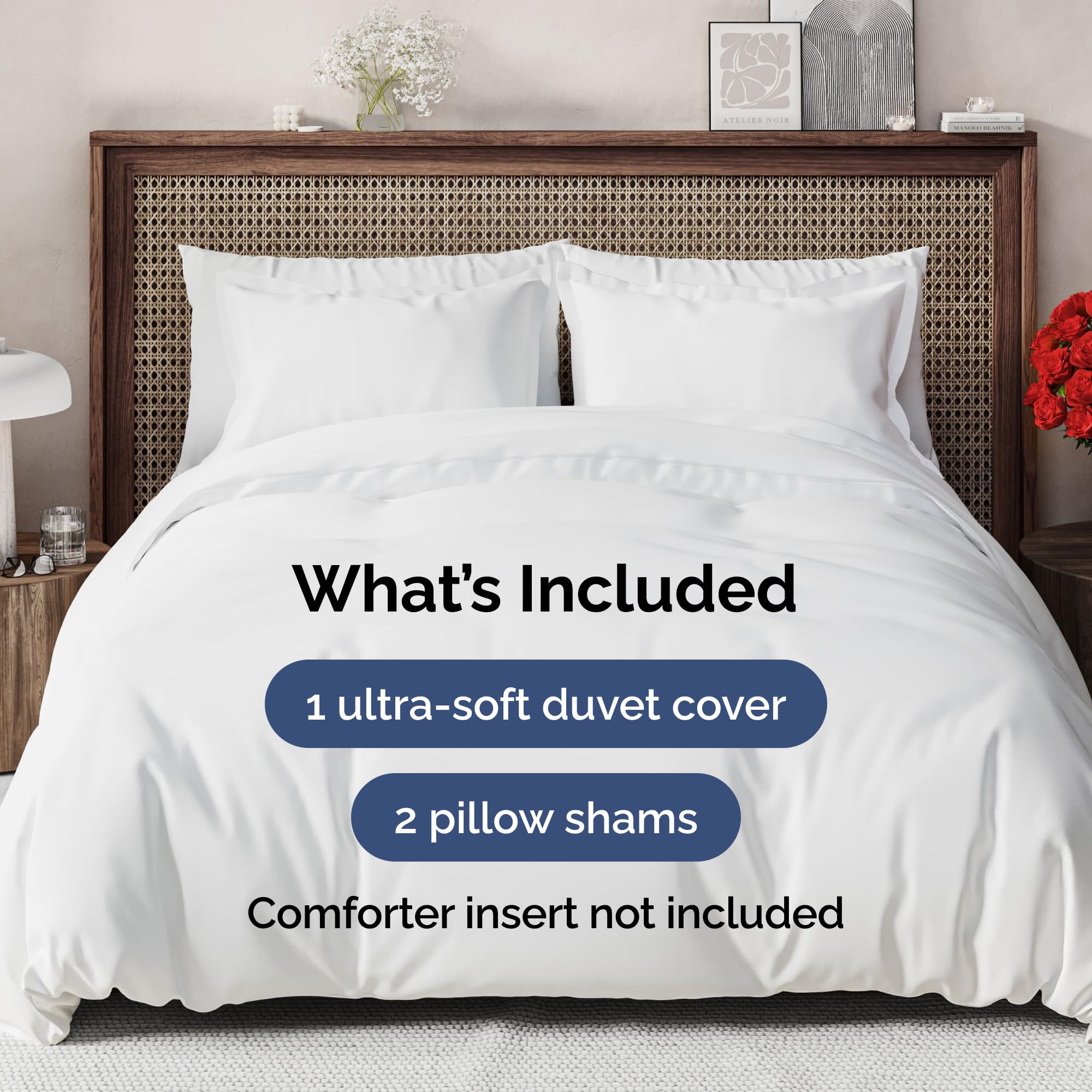 CGK Unlimited king pillow shams 20 by 36 inches complete the hotel-style look.