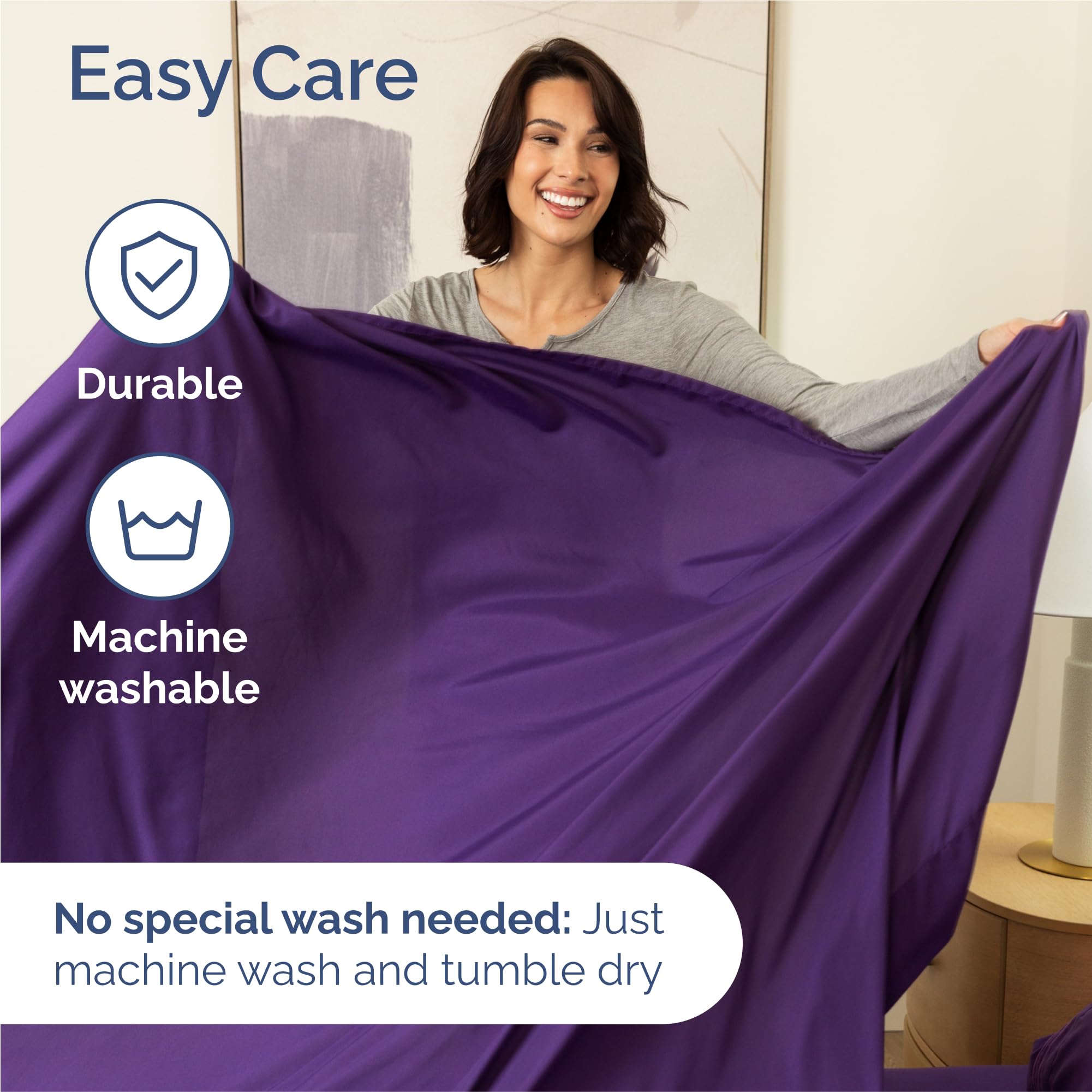 CGK Unlimited breathable microfiber fabric promotes cool sleeping.