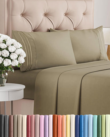 CGK Unlimited king size 4-piece sheet set on bed showing luxury sleep comfort
