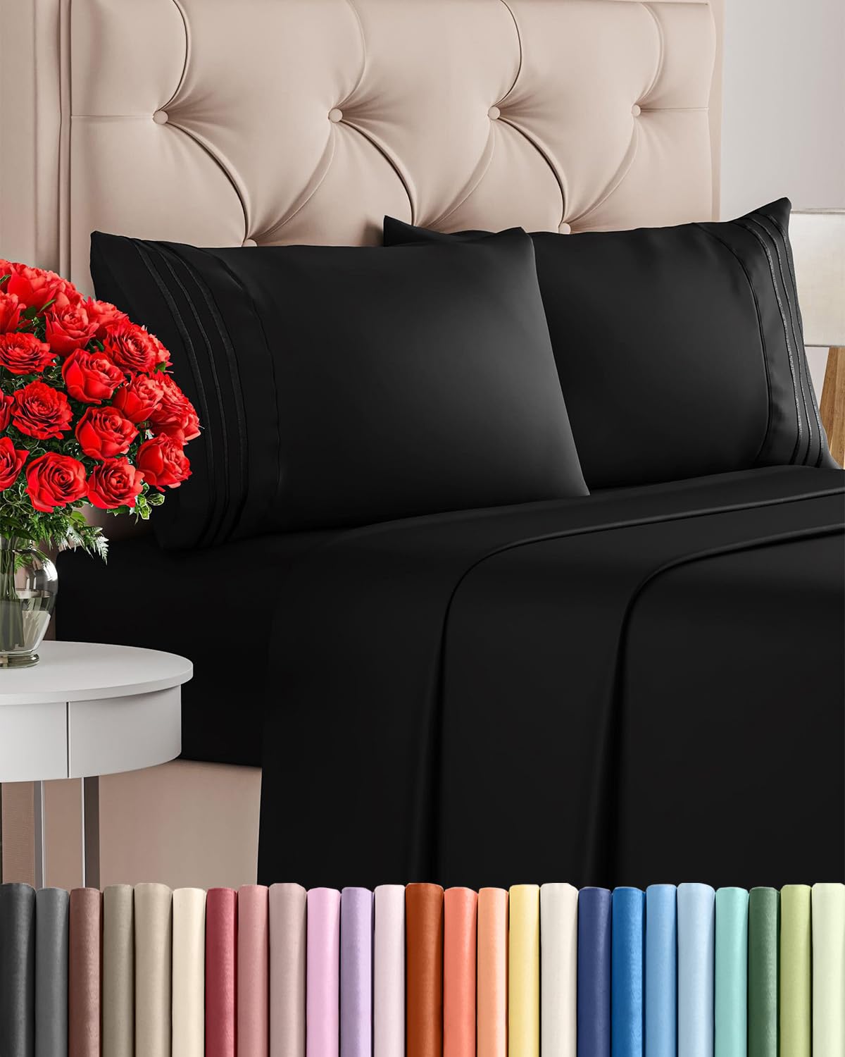 CGK Unlimited king size sheet texture close-up shows silky softness and breathability