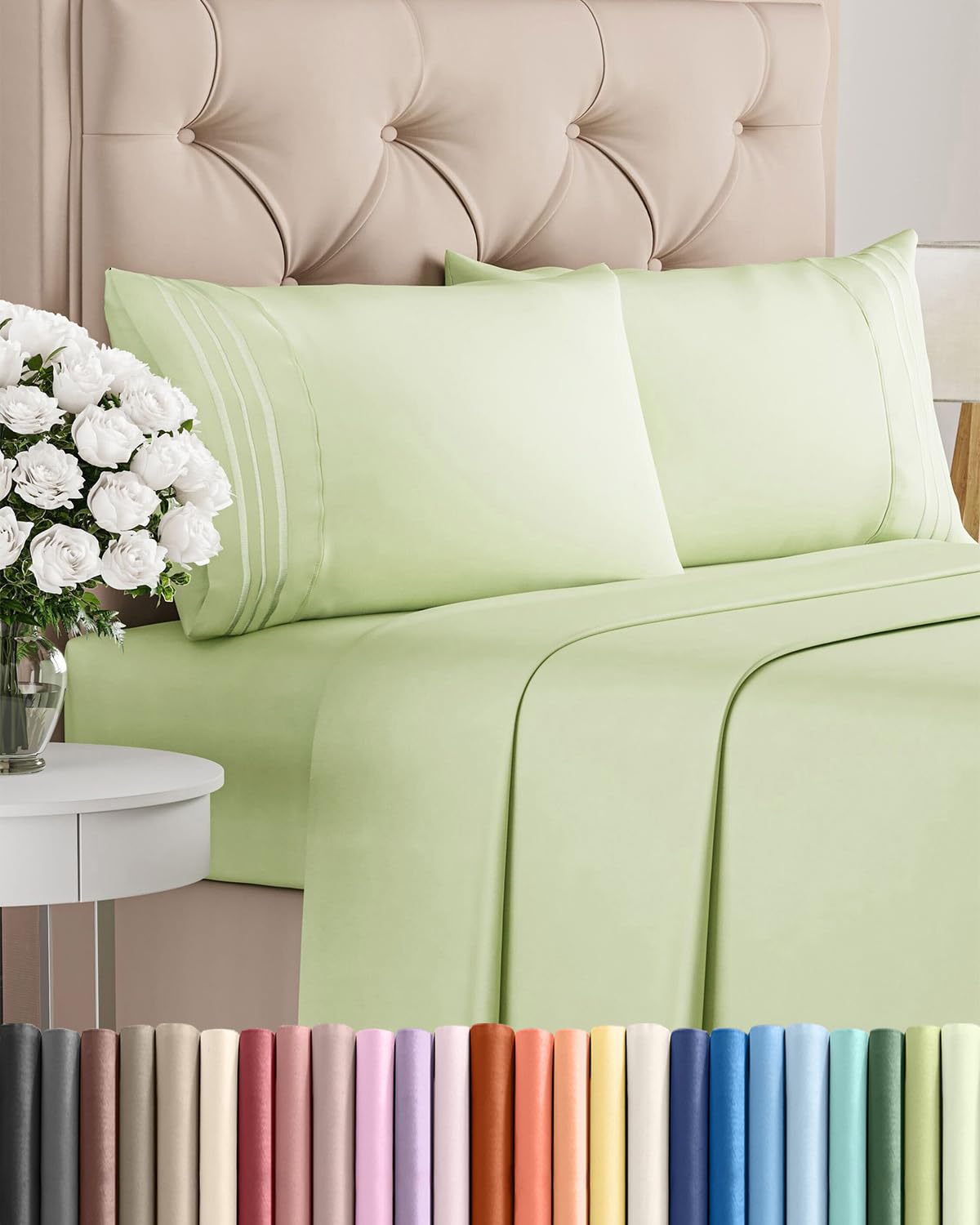 CGK Unlimited king-size flat sheet with generous 108 by 102 inches coverage for a full bed look.