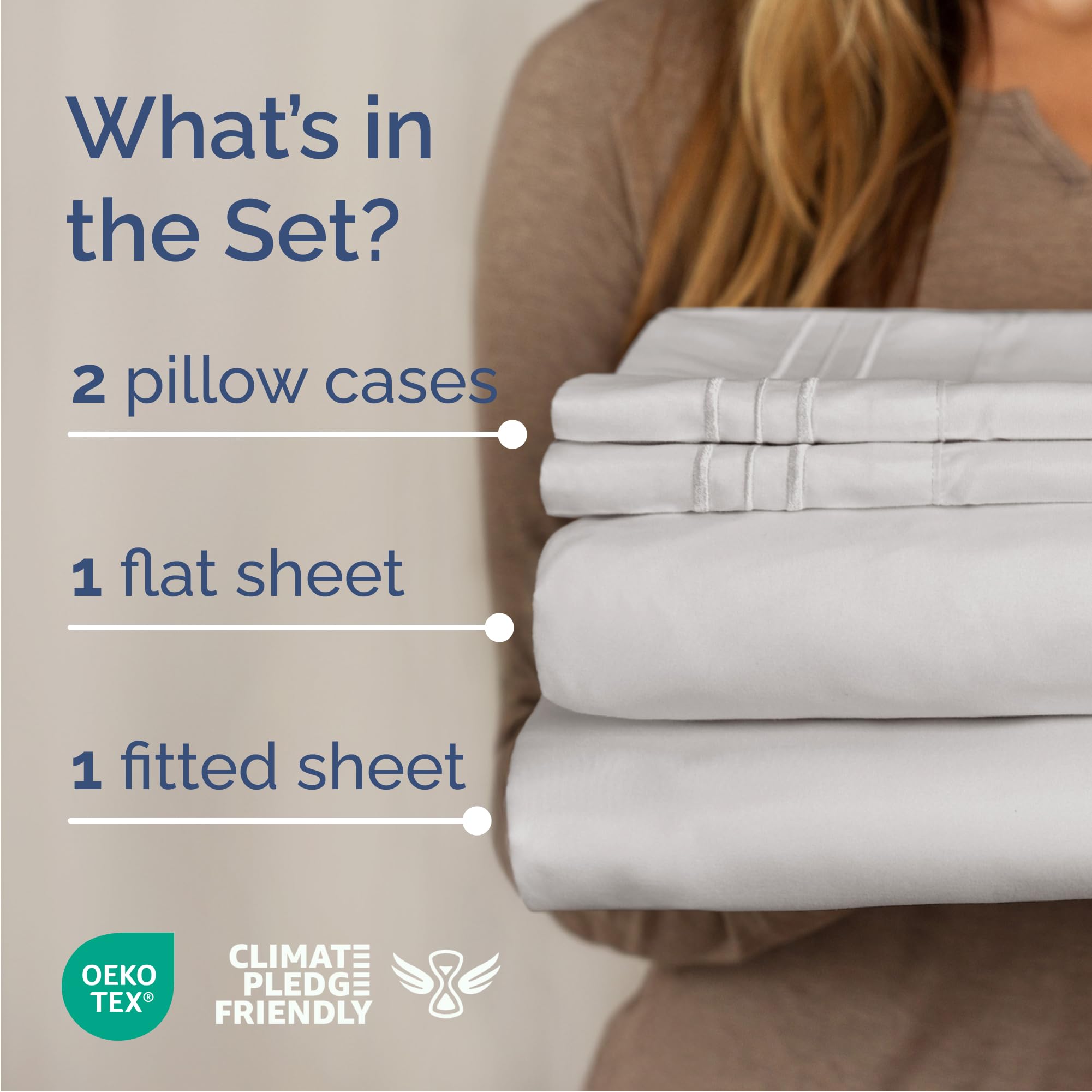 CGK Unlimited king-size sheet close-up showing brushed microfiber for silky softness.