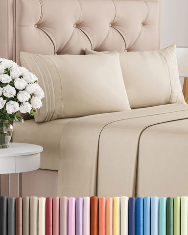 CGK Unlimited king-size sheet set with deep pockets for a secure, wrinkle-free fit.