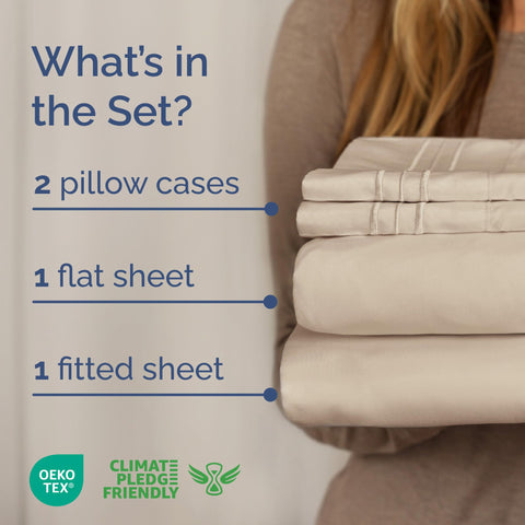 CGK Unlimited king-size sheet set with easy-fit pockets for universal mattress compatibility.