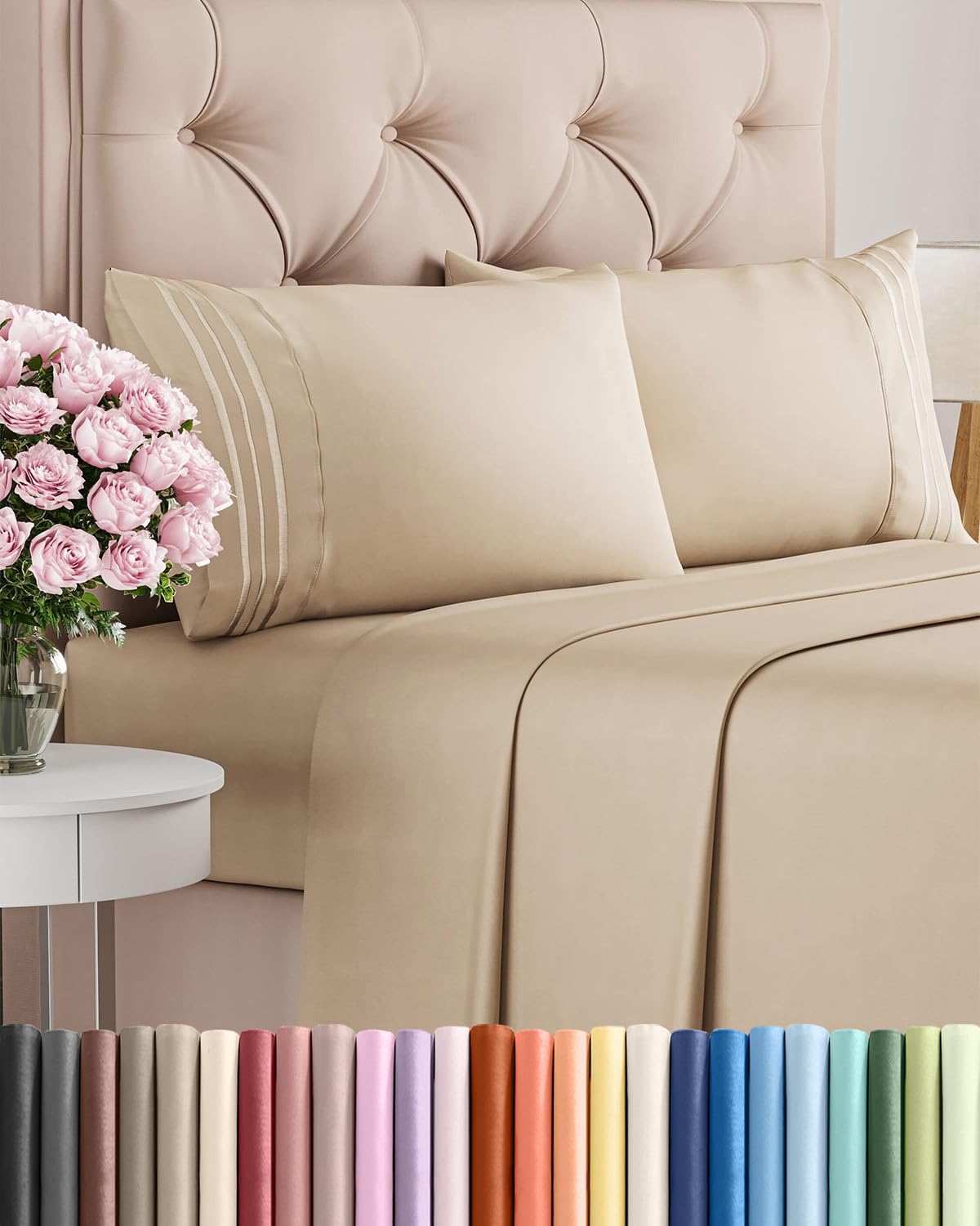 CGK Unlimited king size sheet set packaging showing premium quality