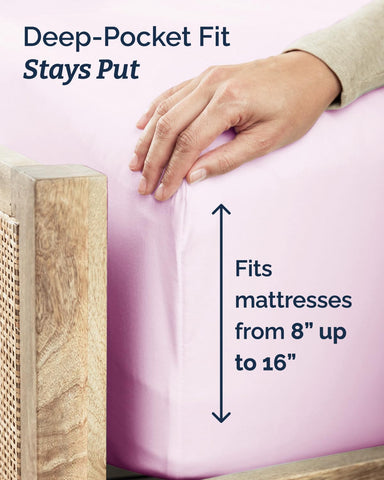 CGK Unlimited light pink bedding closeup highlighting color and sheen