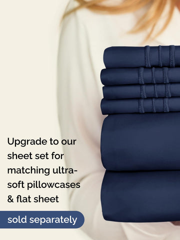 CGK Unlimited navy blue cal king sheet conveys luxury sleep at home