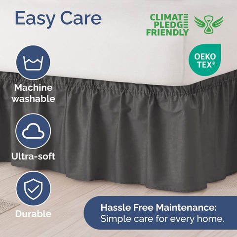CGK Unlimited wrinkle-resistant fabric drapes well over box springs.