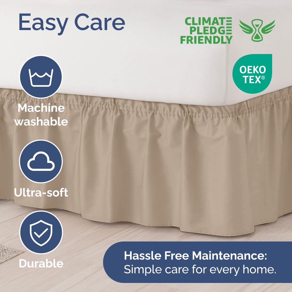 CGK Unlimited bed skirt is machine washable for easy cleaning