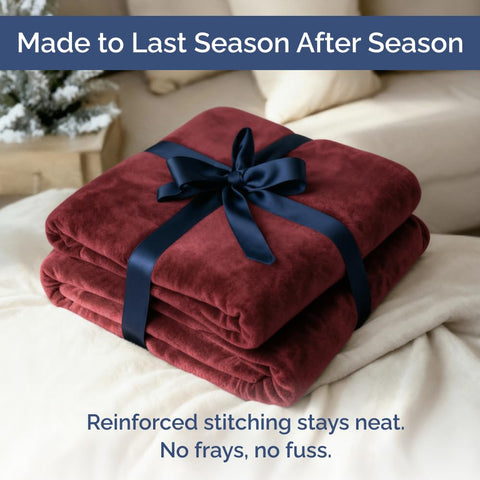 CGK Unlimited machine-washable fleece blanket in laundry for easy care