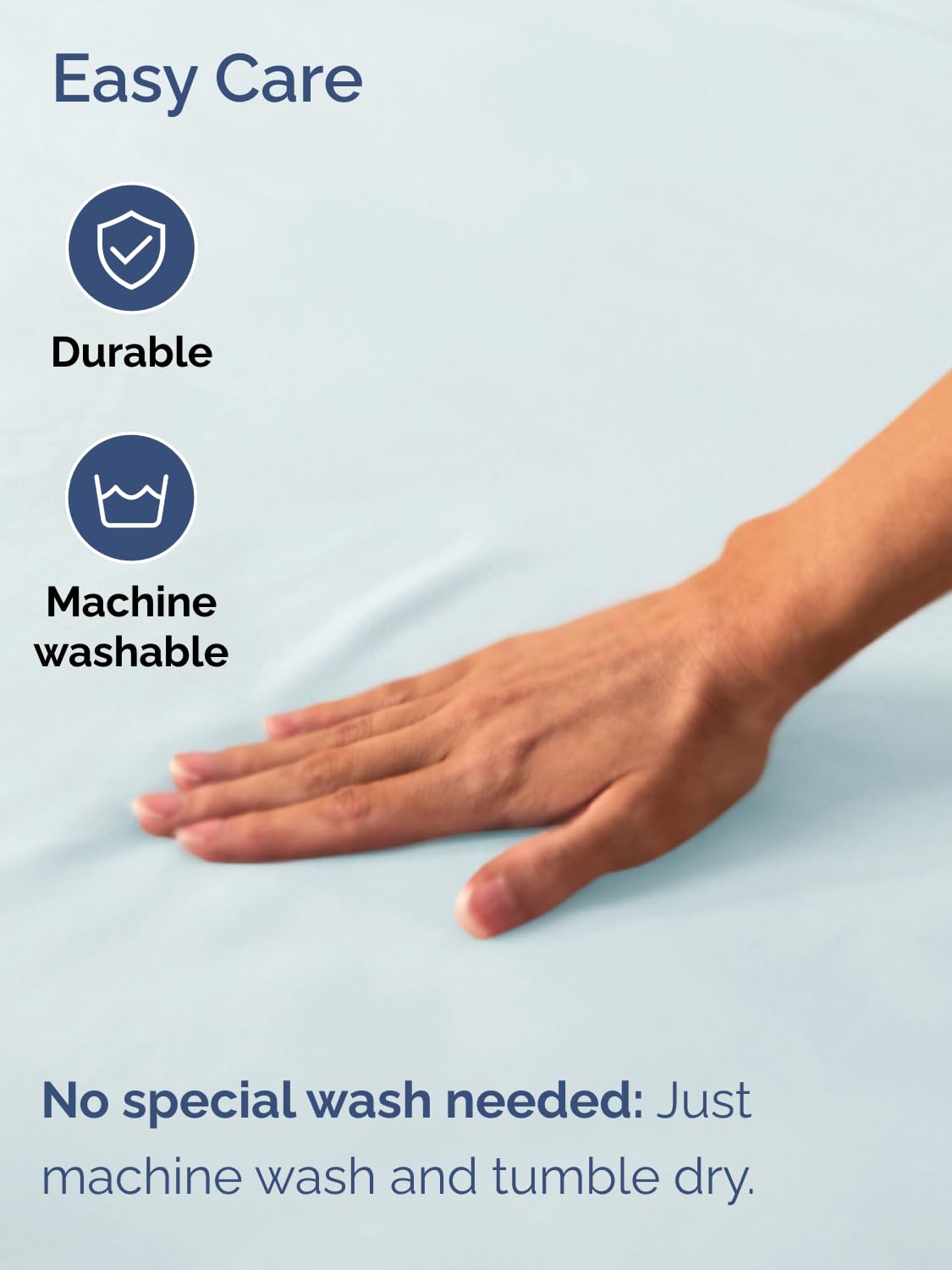 Machine-washable ice blue king sheet by CGK Unlimited for easy care.