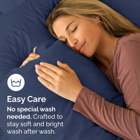 CGK Unlimited navy blue king pillow cases for a refined bedroom look