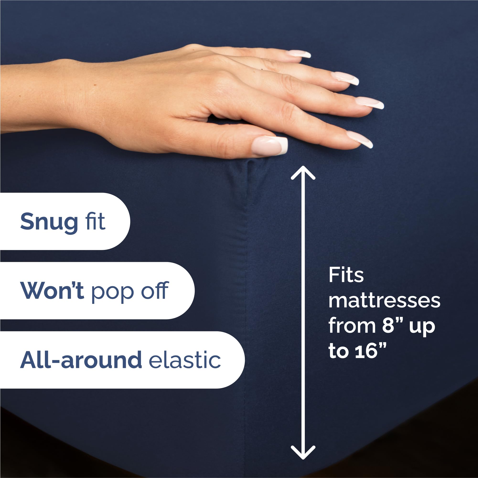 CGK Unlimited navy pillowcases 20x40 inches for hotel luxury