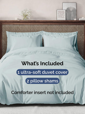 CGK Unlimited ice blue pillow shams 20x26 with secure ties for a tidy bed look
