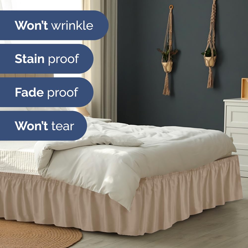 CGK Unlimited pleated bed skirt in cream complements any decor
