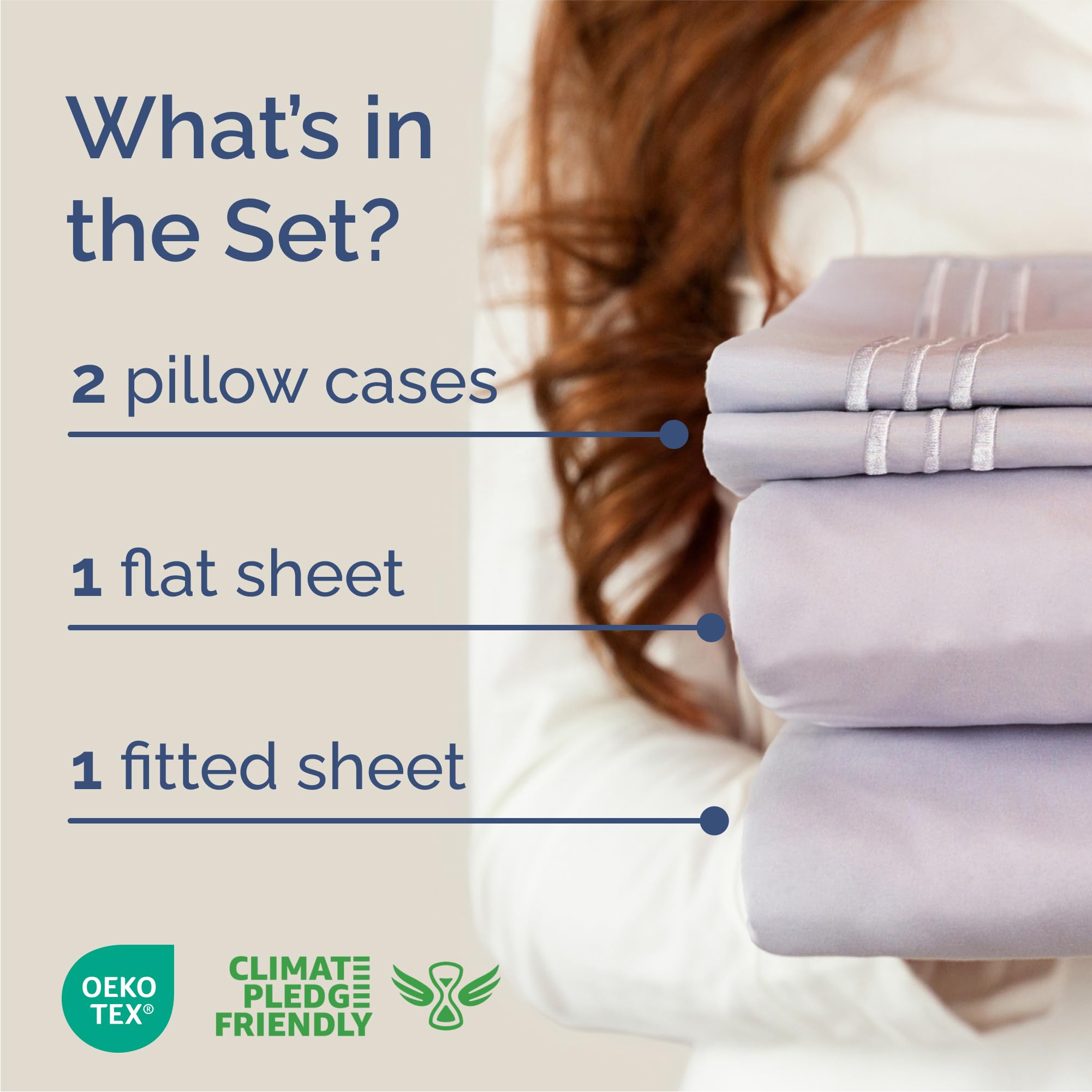 Deep pockets demonstrate fit on mattresses up to 16 inches.