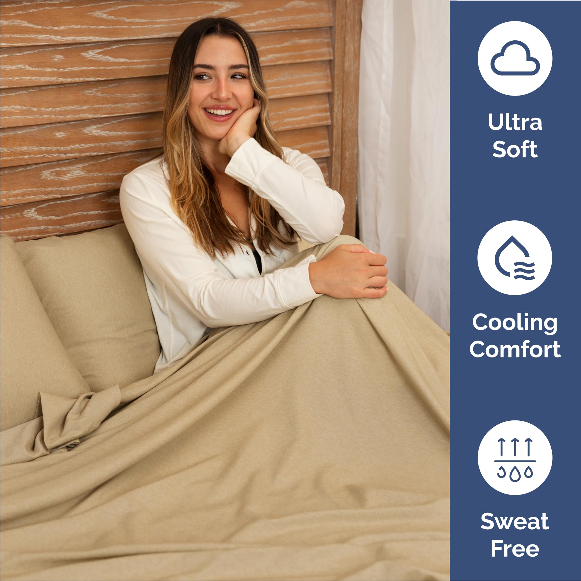 CGK Unlimited deep-pocket design ensures easy fit on tall mattresses.