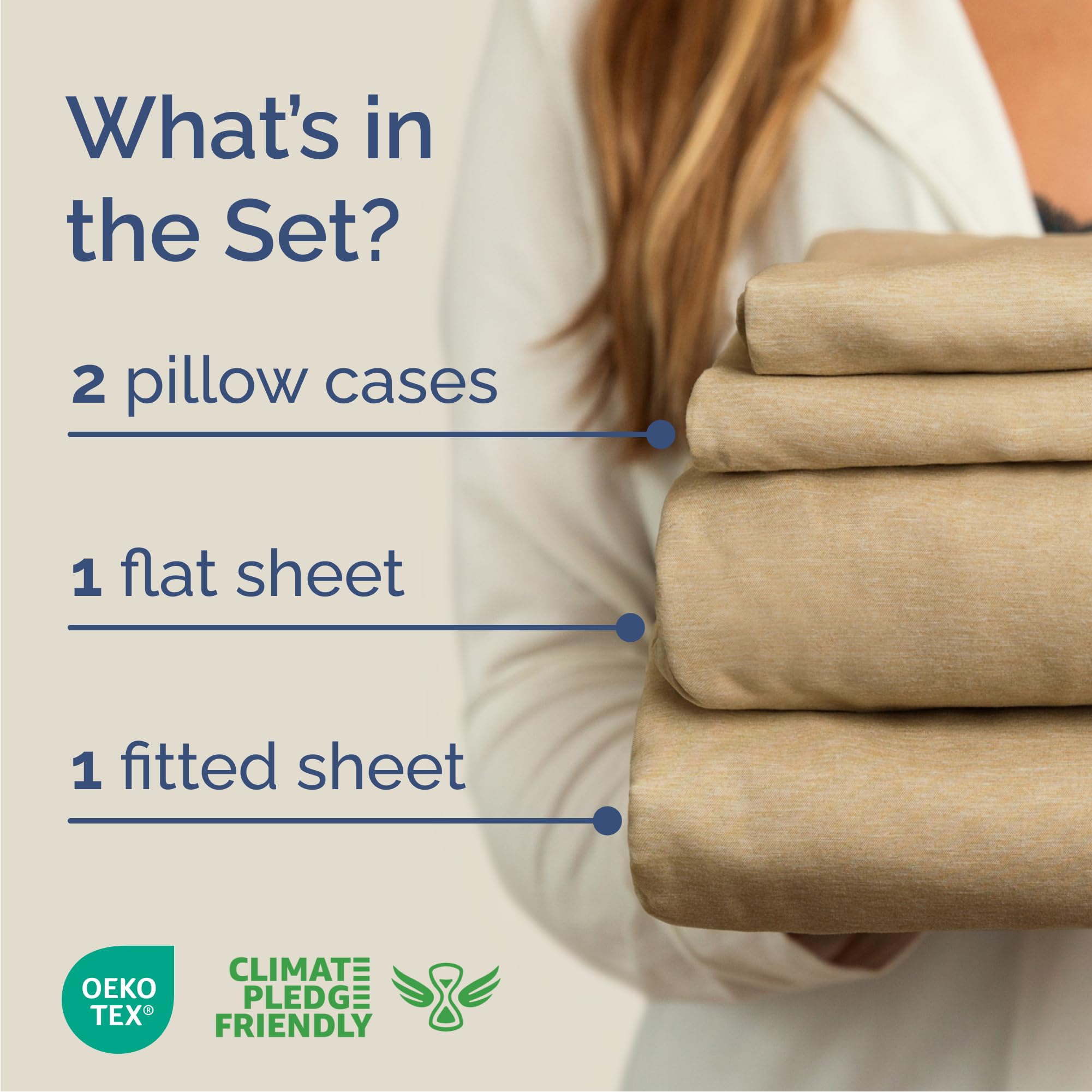 CGK Unlimited queen 4-piece fitted sheet hugs a deep mattress for secure fit.