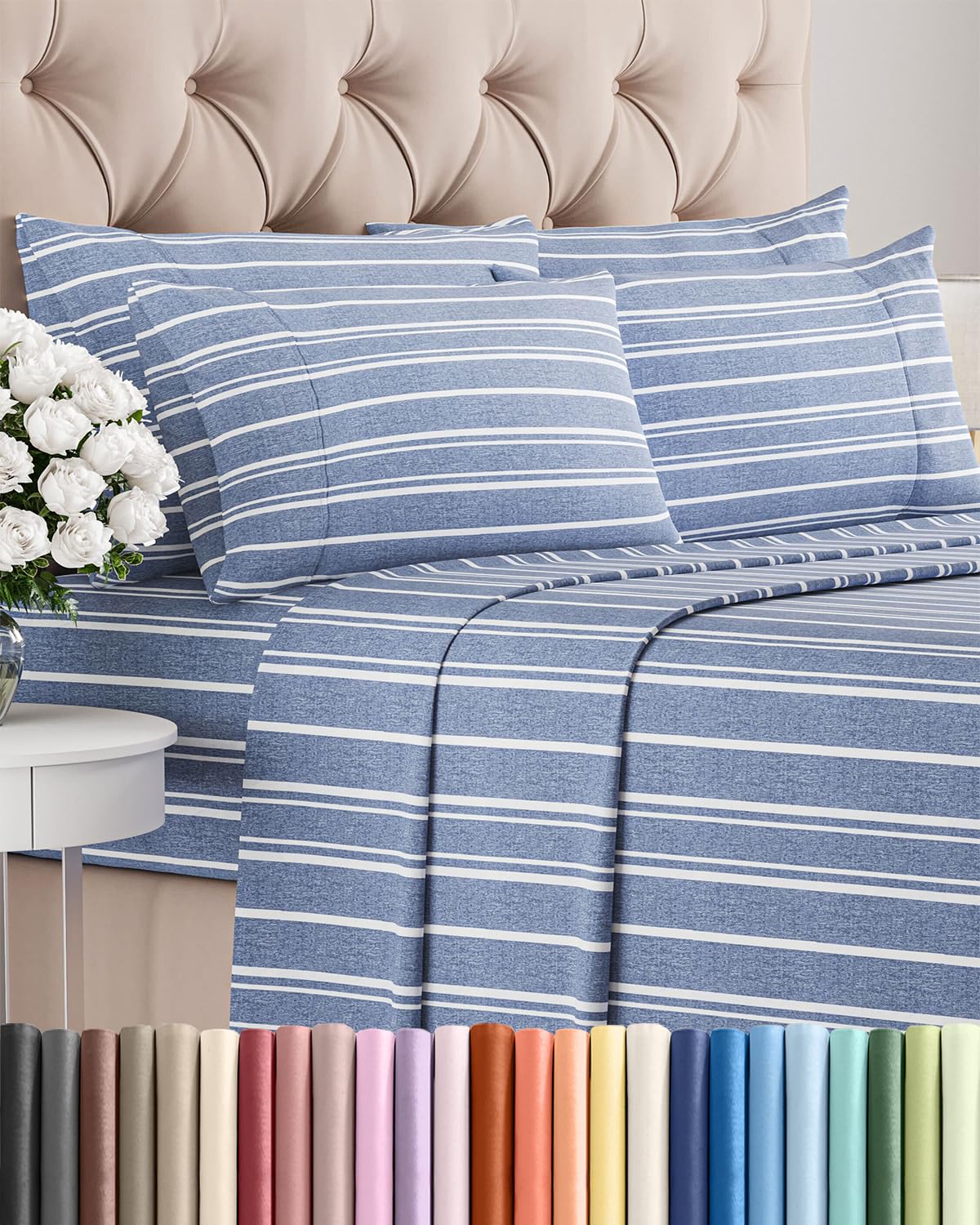 CGK Unlimited Queen 6-piece sheet set flat sheet with cooling, silky-soft feel.