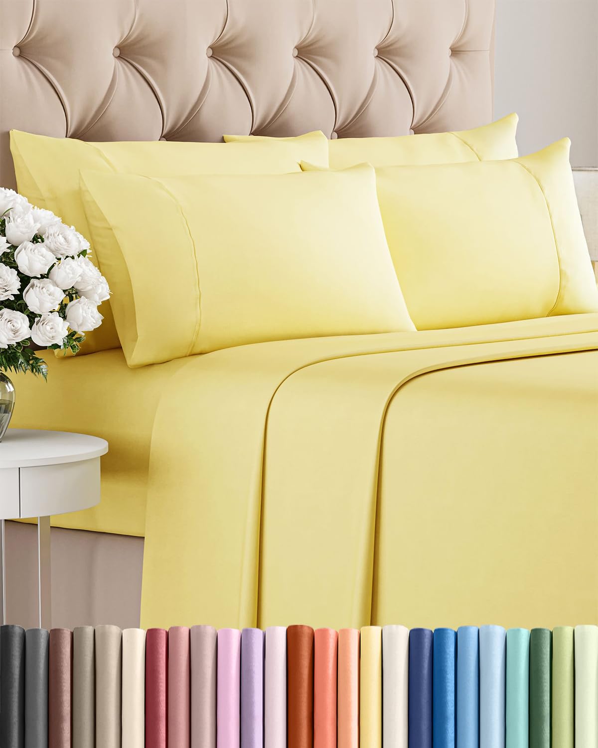 CGK Unlimited Queen flat sheet close-up showcasing breathable microfiber softness for restful nights.